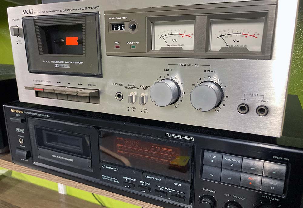Vintage AKAI and Onkyo Cassette Player